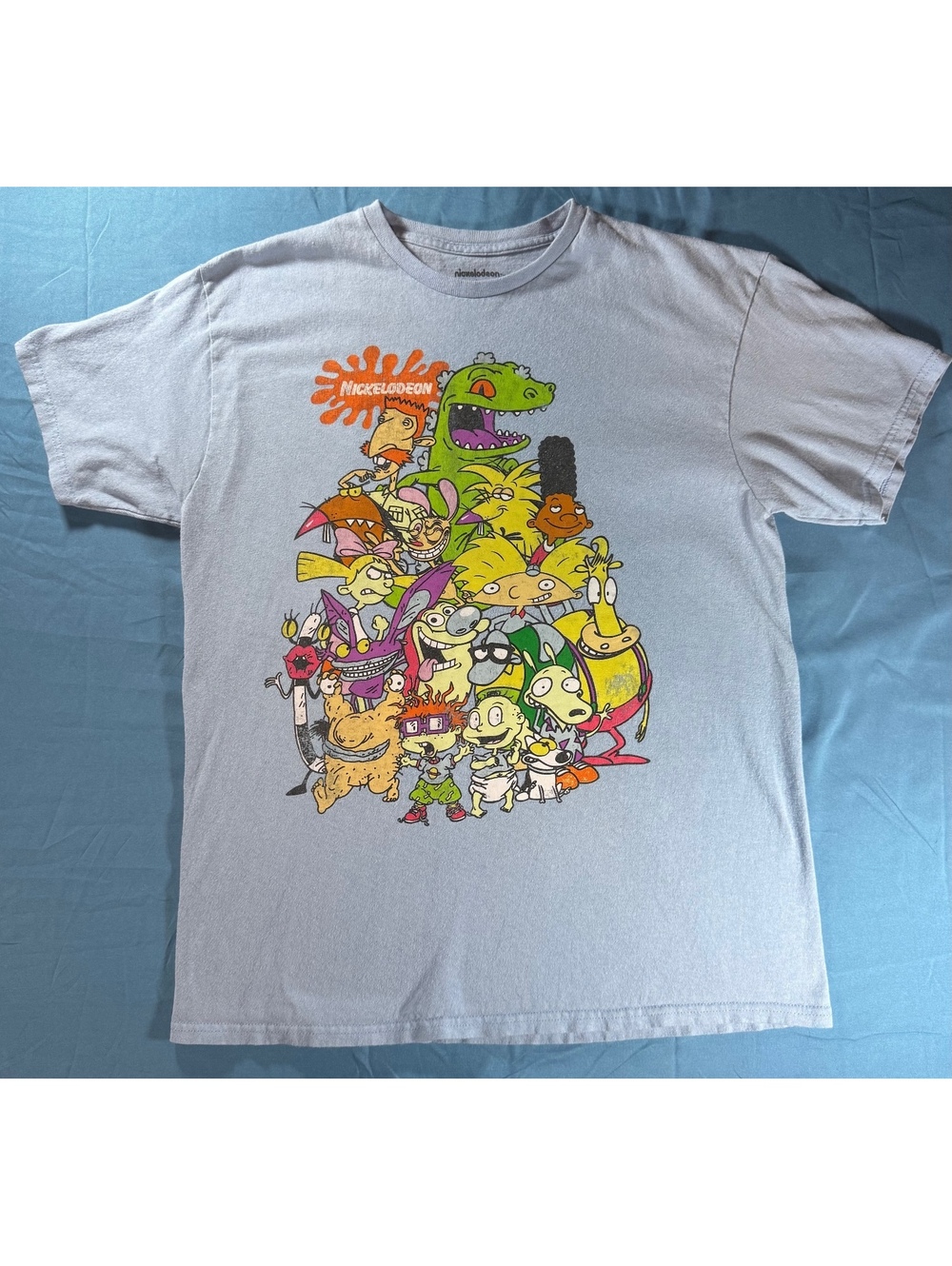 Nickelodeon Classic Cartoon Characters Graphic T-Shirt Large
